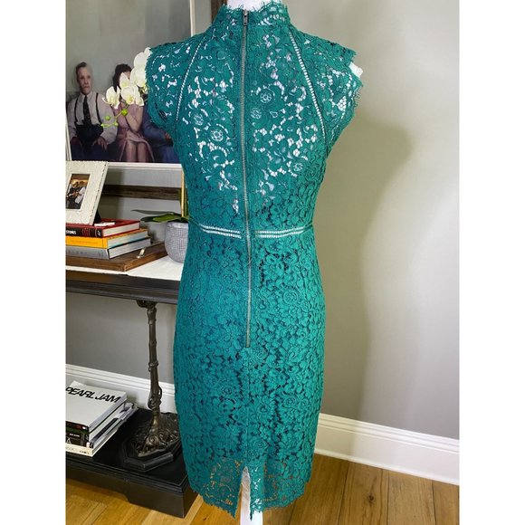 Bardot Lace Sheath Cocktail Dress Green Women's Size Small - Picture 9 of 10